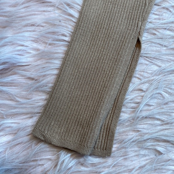 Aritzia Babaton Palisades Ribbed Ankle Slit Leggings Beige sz XXS - Picture 5 of 9